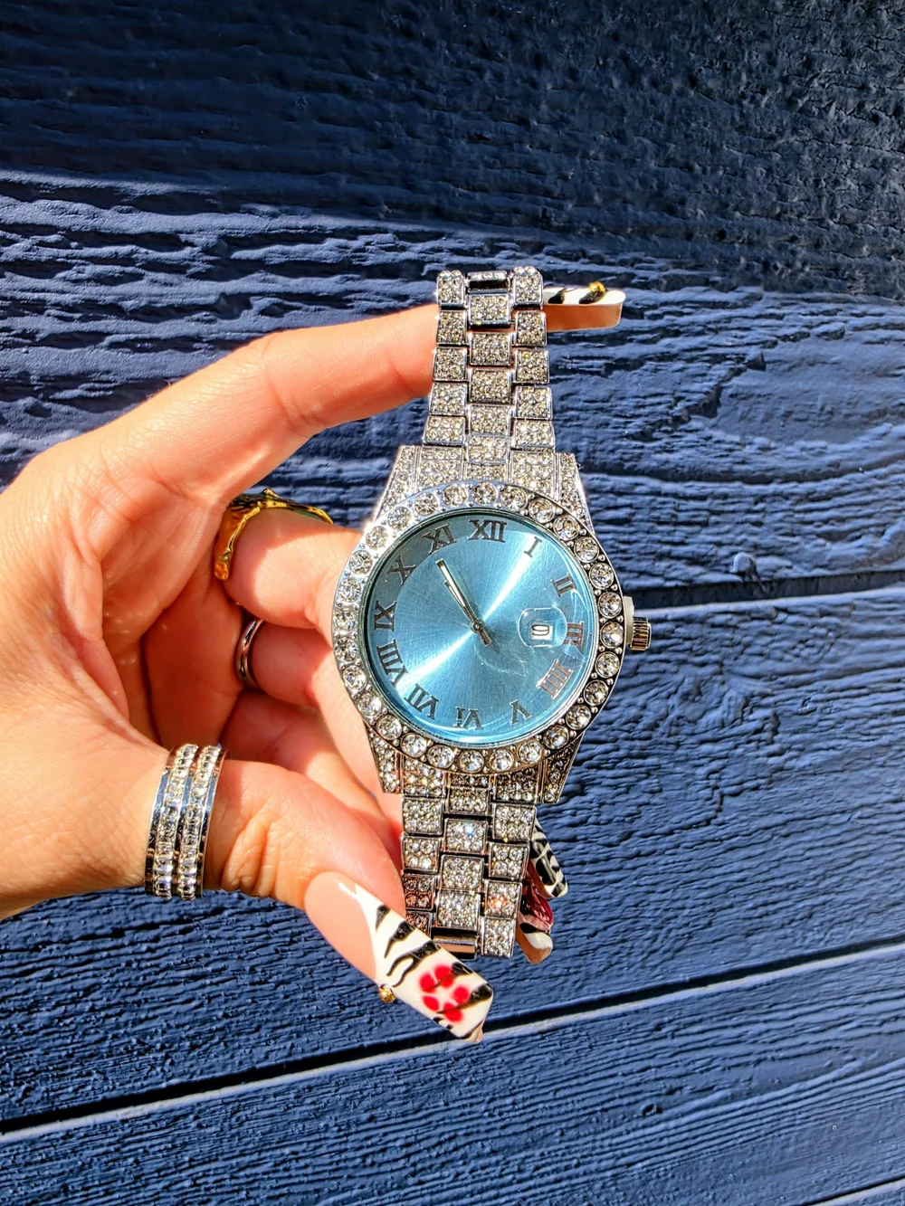 Luxury Crystal Accent Women's Watch - Tiffany Blue Dial